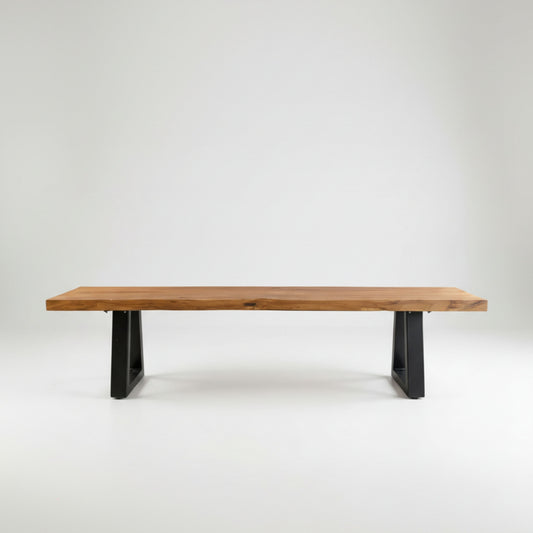 Banc en teck et fer – Naturel – 220 cm