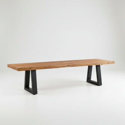 Banc en teck et fer – Naturel – 220 cm
