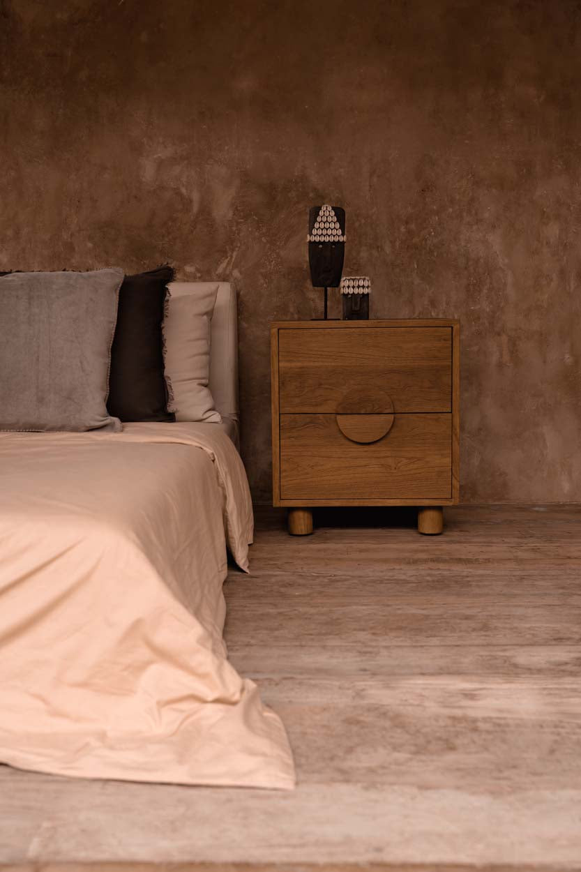 Table de chevet Eclipse – Teck naturel