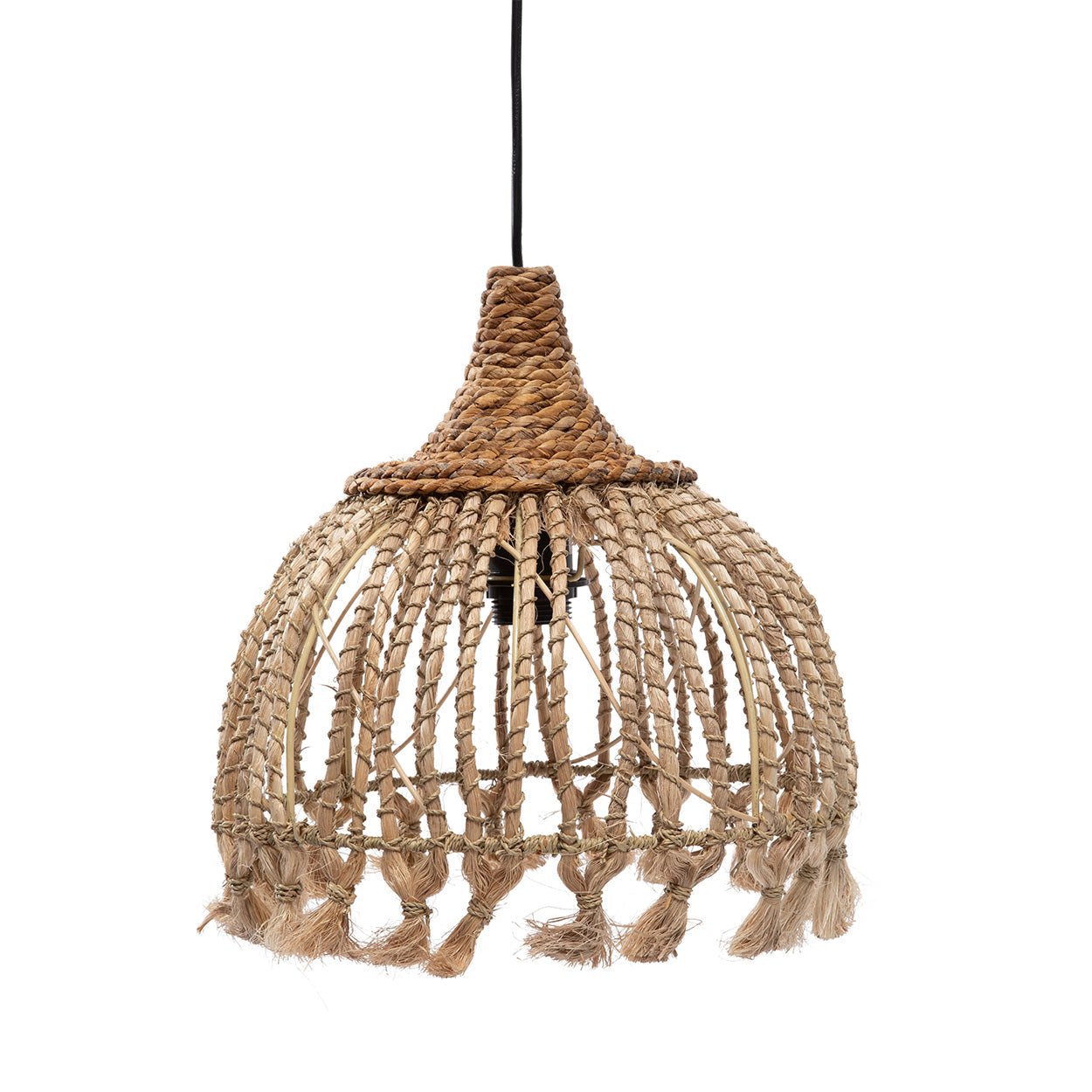 Suspension Abaca à pampilles – Naturel – S