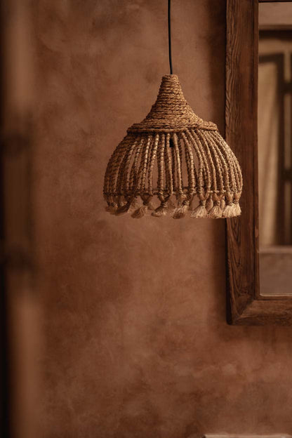 Suspension Abaca à pampilles – Naturel – S